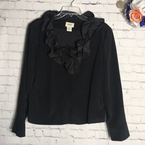 Neiman Marcus Jackets & Blazers - 🎁3/$10🎁 Neiman Marcus silk ruffled neck blazer